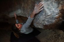 Bouldering in Hueco Tanks on 11/19/2018 with Blue Lizard Climbing and Yoga

Filename: SRM_20181119_1646490.jpg
Aperture: f/2.8
Shutter Speed: 1/250
Body: Canon EOS-1D Mark II
Lens: Canon EF 16-35mm f/2.8 L