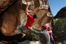 Bouldering in Hueco Tanks on 11/09/2018 with Blue Lizard Climbing and Yoga

Filename: SRM_20181109_1306560.jpg
Aperture: f/8.0
Shutter Speed: 1/250
Body: Canon EOS-1D Mark II
Lens: Canon EF 16-35mm f/2.8 L