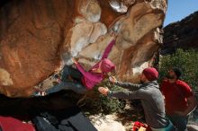 Bouldering in Hueco Tanks on 11/09/2018 with Blue Lizard Climbing and Yoga

Filename: SRM_20181109_1309340.jpg
Aperture: f/8.0
Shutter Speed: 1/250
Body: Canon EOS-1D Mark II
Lens: Canon EF 16-35mm f/2.8 L