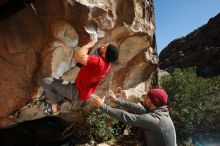Bouldering in Hueco Tanks on 11/09/2018 with Blue Lizard Climbing and Yoga

Filename: SRM_20181109_1322400.jpg
Aperture: f/8.0
Shutter Speed: 1/250
Body: Canon EOS-1D Mark II
Lens: Canon EF 16-35mm f/2.8 L