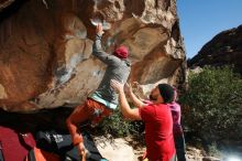 Bouldering in Hueco Tanks on 11/09/2018 with Blue Lizard Climbing and Yoga

Filename: SRM_20181109_1324410.jpg
Aperture: f/8.0
Shutter Speed: 1/250
Body: Canon EOS-1D Mark II
Lens: Canon EF 16-35mm f/2.8 L