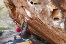 Bouldering in Hueco Tanks on 11/09/2018 with Blue Lizard Climbing and Yoga

Filename: SRM_20181109_1659230.jpg
Aperture: f/2.8
Shutter Speed: 1/500
Body: Canon EOS-1D Mark II
Lens: Canon EF 85mm f/1.2 L II