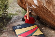 Bouldering in Hueco Tanks on 11/09/2018 with Blue Lizard Climbing and Yoga

Filename: SRM_20181109_1717420.jpg
Aperture: f/2.8
Shutter Speed: 1/500
Body: Canon EOS-1D Mark II
Lens: Canon EF 85mm f/1.2 L II