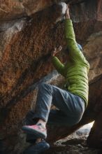 Bouldering in Hueco Tanks on 12/01/2018 with Blue Lizard Climbing and Yoga

Filename: SRM_20181201_1049150.jpg
Aperture: f/2.8
Shutter Speed: 1/250
Body: Canon EOS-1D Mark II
Lens: Canon EF 50mm f/1.8 II