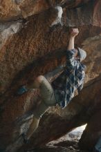 Bouldering in Hueco Tanks on 12/01/2018 with Blue Lizard Climbing and Yoga

Filename: SRM_20181201_1051101.jpg
Aperture: f/2.5
Shutter Speed: 1/250
Body: Canon EOS-1D Mark II
Lens: Canon EF 50mm f/1.8 II