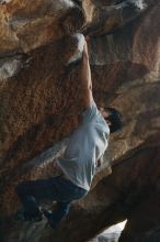 Bouldering in Hueco Tanks on 12/01/2018 with Blue Lizard Climbing and Yoga

Filename: SRM_20181201_1052200.jpg
Aperture: f/2.8
Shutter Speed: 1/250
Body: Canon EOS-1D Mark II
Lens: Canon EF 50mm f/1.8 II