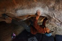 Bouldering in Hueco Tanks on 12/01/2018 with Blue Lizard Climbing and Yoga

Filename: SRM_20181201_1104350.jpg
Aperture: f/2.8
Shutter Speed: 1/100
Body: Canon EOS-1D Mark II
Lens: Canon EF 16-35mm f/2.8 L