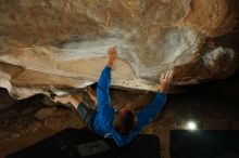 Bouldering in Hueco Tanks on 12/01/2018 with Blue Lizard Climbing and Yoga

Filename: SRM_20181201_1110080.jpg
Aperture: f/8.0
Shutter Speed: 1/250
Body: Canon EOS-1D Mark II
Lens: Canon EF 16-35mm f/2.8 L