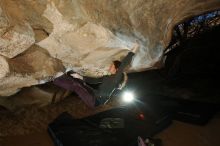 Bouldering in Hueco Tanks on 12/01/2018 with Blue Lizard Climbing and Yoga

Filename: SRM_20181201_1115530.jpg
Aperture: f/8.0
Shutter Speed: 1/250
Body: Canon EOS-1D Mark II
Lens: Canon EF 16-35mm f/2.8 L