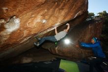 Bouldering in Hueco Tanks on 12/01/2018 with Blue Lizard Climbing and Yoga

Filename: SRM_20181201_1211510.jpg
Aperture: f/8.0
Shutter Speed: 1/250
Body: Canon EOS-1D Mark II
Lens: Canon EF 16-35mm f/2.8 L