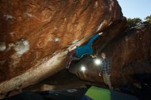 Bouldering in Hueco Tanks on 12/01/2018 with Blue Lizard Climbing and Yoga

Filename: SRM_20181201_1216570.jpg
Aperture: f/8.0
Shutter Speed: 1/250
Body: Canon EOS-1D Mark II
Lens: Canon EF 16-35mm f/2.8 L