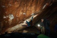 Bouldering in Hueco Tanks on 12/01/2018 with Blue Lizard Climbing and Yoga

Filename: SRM_20181201_1223110.jpg
Aperture: f/8.0
Shutter Speed: 1/320
Body: Canon EOS-1D Mark II
Lens: Canon EF 16-35mm f/2.8 L