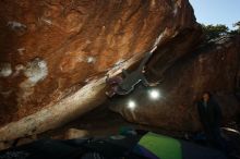 Bouldering in Hueco Tanks on 12/01/2018 with Blue Lizard Climbing and Yoga

Filename: SRM_20181201_1226530.jpg
Aperture: f/8.0
Shutter Speed: 1/320
Body: Canon EOS-1D Mark II
Lens: Canon EF 16-35mm f/2.8 L