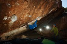 Bouldering in Hueco Tanks on 12/01/2018 with Blue Lizard Climbing and Yoga

Filename: SRM_20181201_1237290.jpg
Aperture: f/8.0
Shutter Speed: 1/320
Body: Canon EOS-1D Mark II
Lens: Canon EF 16-35mm f/2.8 L