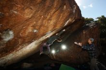 Bouldering in Hueco Tanks on 12/01/2018 with Blue Lizard Climbing and Yoga

Filename: SRM_20181201_1249580.jpg
Aperture: f/8.0
Shutter Speed: 1/320
Body: Canon EOS-1D Mark II
Lens: Canon EF 16-35mm f/2.8 L