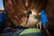 Bouldering in Hueco Tanks on 12/01/2018 with Blue Lizard Climbing and Yoga

Filename: SRM_20181201_1301100.jpg
Aperture: f/8.0
Shutter Speed: 1/160
Body: Canon EOS-1D Mark II
Lens: Canon EF 16-35mm f/2.8 L