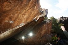 Bouldering in Hueco Tanks on 12/01/2018 with Blue Lizard Climbing and Yoga

Filename: SRM_20181201_1303590.jpg
Aperture: f/8.0
Shutter Speed: 1/160
Body: Canon EOS-1D Mark II
Lens: Canon EF 16-35mm f/2.8 L