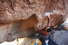 Bouldering in Hueco Tanks on 12/01/2018 with Blue Lizard Climbing and Yoga

Filename: SRM_20181201_1325430.jpg
Aperture: f/3.2
Shutter Speed: 1/250
Body: Canon EOS-1D Mark II
Lens: Canon EF 16-35mm f/2.8 L