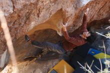 Bouldering in Hueco Tanks on 12/01/2018 with Blue Lizard Climbing and Yoga

Filename: SRM_20181201_1330330.jpg
Aperture: f/4.0
Shutter Speed: 1/320
Body: Canon EOS-1D Mark II
Lens: Canon EF 50mm f/1.8 II