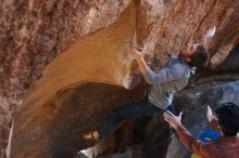 Bouldering in Hueco Tanks on 12/01/2018 with Blue Lizard Climbing and Yoga

Filename: SRM_20181201_1341490.jpg
Aperture: f/4.0
Shutter Speed: 1/400
Body: Canon EOS-1D Mark II
Lens: Canon EF 50mm f/1.8 II