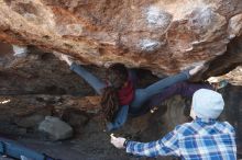 Bouldering in Hueco Tanks on 12/01/2018 with Blue Lizard Climbing and Yoga

Filename: SRM_20181201_1358190.jpg
Aperture: f/4.0
Shutter Speed: 1/250
Body: Canon EOS-1D Mark II
Lens: Canon EF 50mm f/1.8 II