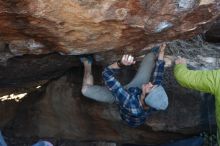 Bouldering in Hueco Tanks on 12/01/2018 with Blue Lizard Climbing and Yoga

Filename: SRM_20181201_1407060.jpg
Aperture: f/4.0
Shutter Speed: 1/400
Body: Canon EOS-1D Mark II
Lens: Canon EF 50mm f/1.8 II