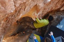 Bouldering in Hueco Tanks on 12/01/2018 with Blue Lizard Climbing and Yoga

Filename: SRM_20181201_1431580.jpg
Aperture: f/4.0
Shutter Speed: 1/250
Body: Canon EOS-1D Mark II
Lens: Canon EF 50mm f/1.8 II