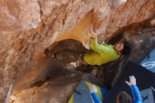 Bouldering in Hueco Tanks on 12/01/2018 with Blue Lizard Climbing and Yoga

Filename: SRM_20181201_1432010.jpg
Aperture: f/4.0
Shutter Speed: 1/250
Body: Canon EOS-1D Mark II
Lens: Canon EF 50mm f/1.8 II