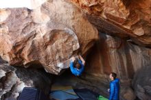 Bouldering in Hueco Tanks on 12/01/2018 with Blue Lizard Climbing and Yoga

Filename: SRM_20181201_1518050.jpg
Aperture: f/4.0
Shutter Speed: 1/320
Body: Canon EOS-1D Mark II
Lens: Canon EF 16-35mm f/2.8 L