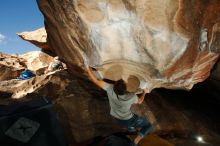 Bouldering in Hueco Tanks on 12/01/2018 with Blue Lizard Climbing and Yoga

Filename: SRM_20181201_1547330.jpg
Aperture: f/8.0
Shutter Speed: 1/250
Body: Canon EOS-1D Mark II
Lens: Canon EF 16-35mm f/2.8 L