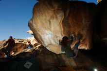 Bouldering in Hueco Tanks on 12/01/2018 with Blue Lizard Climbing and Yoga

Filename: SRM_20181201_1559000.jpg
Aperture: f/8.0
Shutter Speed: 1/250
Body: Canon EOS-1D Mark II
Lens: Canon EF 16-35mm f/2.8 L