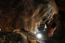 Bouldering in Hueco Tanks on 12/01/2018 with Blue Lizard Climbing and Yoga

Filename: SRM_20181201_1617120.jpg
Aperture: f/8.0
Shutter Speed: 1/250
Body: Canon EOS-1D Mark II
Lens: Canon EF 16-35mm f/2.8 L