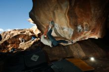 Bouldering in Hueco Tanks on 12/01/2018 with Blue Lizard Climbing and Yoga

Filename: SRM_20181201_1620270.jpg
Aperture: f/8.0
Shutter Speed: 1/250
Body: Canon EOS-1D Mark II
Lens: Canon EF 16-35mm f/2.8 L