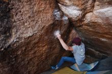 Bouldering in Hueco Tanks on 12/01/2018 with Blue Lizard Climbing and Yoga

Filename: SRM_20181201_1649450.jpg
Aperture: f/4.5
Shutter Speed: 1/250
Body: Canon EOS-1D Mark II
Lens: Canon EF 16-35mm f/2.8 L