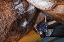 Bouldering in Hueco Tanks on 12/01/2018 with Blue Lizard Climbing and Yoga

Filename: SRM_20181201_1656280.jpg
Aperture: f/4.0
Shutter Speed: 1/250
Body: Canon EOS-1D Mark II
Lens: Canon EF 16-35mm f/2.8 L