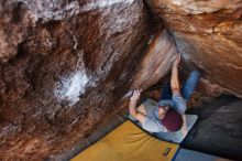 Bouldering in Hueco Tanks on 12/01/2018 with Blue Lizard Climbing and Yoga

Filename: SRM_20181201_1700180.jpg
Aperture: f/3.2
Shutter Speed: 1/250
Body: Canon EOS-1D Mark II
Lens: Canon EF 16-35mm f/2.8 L