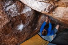 Bouldering in Hueco Tanks on 12/01/2018 with Blue Lizard Climbing and Yoga

Filename: SRM_20181201_1703300.jpg
Aperture: f/3.5
Shutter Speed: 1/250
Body: Canon EOS-1D Mark II
Lens: Canon EF 16-35mm f/2.8 L