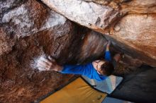 Bouldering in Hueco Tanks on 12/01/2018 with Blue Lizard Climbing and Yoga

Filename: SRM_20181201_1703330.jpg
Aperture: f/3.5
Shutter Speed: 1/250
Body: Canon EOS-1D Mark II
Lens: Canon EF 16-35mm f/2.8 L