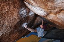 Bouldering in Hueco Tanks on 12/01/2018 with Blue Lizard Climbing and Yoga

Filename: SRM_20181201_1704190.jpg
Aperture: f/4.5
Shutter Speed: 1/250
Body: Canon EOS-1D Mark II
Lens: Canon EF 16-35mm f/2.8 L