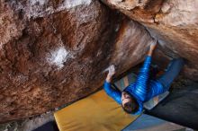 Bouldering in Hueco Tanks on 12/01/2018 with Blue Lizard Climbing and Yoga

Filename: SRM_20181201_1705370.jpg
Aperture: f/3.5
Shutter Speed: 1/200
Body: Canon EOS-1D Mark II
Lens: Canon EF 16-35mm f/2.8 L