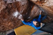 Bouldering in Hueco Tanks on 12/01/2018 with Blue Lizard Climbing and Yoga

Filename: SRM_20181201_1705380.jpg
Aperture: f/3.5
Shutter Speed: 1/200
Body: Canon EOS-1D Mark II
Lens: Canon EF 16-35mm f/2.8 L