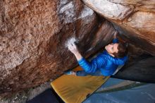 Bouldering in Hueco Tanks on 12/01/2018 with Blue Lizard Climbing and Yoga

Filename: SRM_20181201_1705430.jpg
Aperture: f/4.5
Shutter Speed: 1/200
Body: Canon EOS-1D Mark II
Lens: Canon EF 16-35mm f/2.8 L