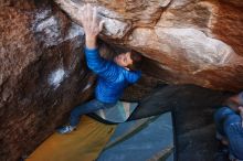 Bouldering in Hueco Tanks on 12/01/2018 with Blue Lizard Climbing and Yoga

Filename: SRM_20181201_1711200.jpg
Aperture: f/4.0
Shutter Speed: 1/200
Body: Canon EOS-1D Mark II
Lens: Canon EF 16-35mm f/2.8 L