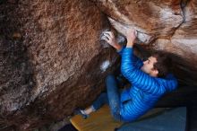 Bouldering in Hueco Tanks on 12/01/2018 with Blue Lizard Climbing and Yoga

Filename: SRM_20181201_1711260.jpg
Aperture: f/5.0
Shutter Speed: 1/200
Body: Canon EOS-1D Mark II
Lens: Canon EF 16-35mm f/2.8 L