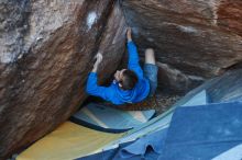 Bouldering in Hueco Tanks on 12/01/2018 with Blue Lizard Climbing and Yoga

Filename: SRM_20181201_1714200.jpg
Aperture: f/2.8
Shutter Speed: 1/250
Body: Canon EOS-1D Mark II
Lens: Canon EF 50mm f/1.8 II