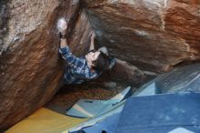 Bouldering in Hueco Tanks on 12/01/2018 with Blue Lizard Climbing and Yoga

Filename: SRM_20181201_1714480.jpg
Aperture: f/2.8
Shutter Speed: 1/250
Body: Canon EOS-1D Mark II
Lens: Canon EF 50mm f/1.8 II