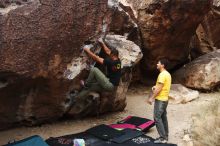 Bouldering in Hueco Tanks on 12/02/2018 with Blue Lizard Climbing and Yoga

Filename: SRM_20181202_1049410.jpg
Aperture: f/5.6
Shutter Speed: 1/250
Body: Canon EOS-1D Mark II
Lens: Canon EF 16-35mm f/2.8 L