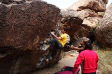 Bouldering in Hueco Tanks on 12/02/2018 with Blue Lizard Climbing and Yoga

Filename: SRM_20181202_1051360.jpg
Aperture: f/5.6
Shutter Speed: 1/250
Body: Canon EOS-1D Mark II
Lens: Canon EF 16-35mm f/2.8 L