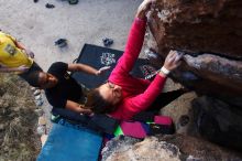 Bouldering in Hueco Tanks on 12/02/2018 with Blue Lizard Climbing and Yoga

Filename: SRM_20181202_1100440.jpg
Aperture: f/4.5
Shutter Speed: 1/250
Body: Canon EOS-1D Mark II
Lens: Canon EF 16-35mm f/2.8 L