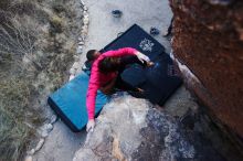 Bouldering in Hueco Tanks on 12/02/2018 with Blue Lizard Climbing and Yoga

Filename: SRM_20181202_1102380.jpg
Aperture: f/4.0
Shutter Speed: 1/250
Body: Canon EOS-1D Mark II
Lens: Canon EF 16-35mm f/2.8 L